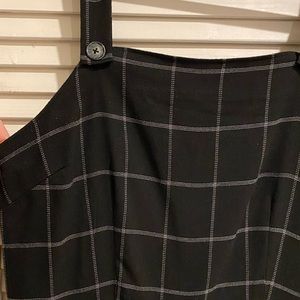 Black and White Wide Plaid Jumpsuit